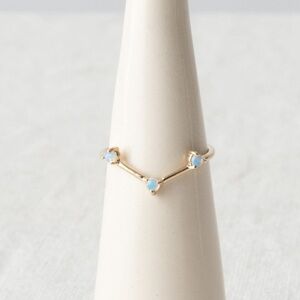 WWAKE 3 step opal ring 14K